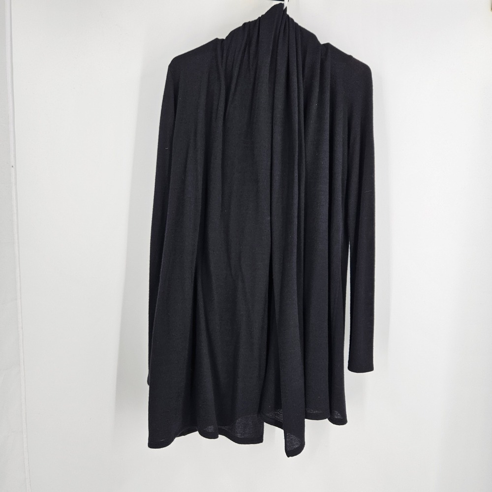 The Row Cardigan Sweater Black Long Sleeve Drape Open Front Lightweight Size XS